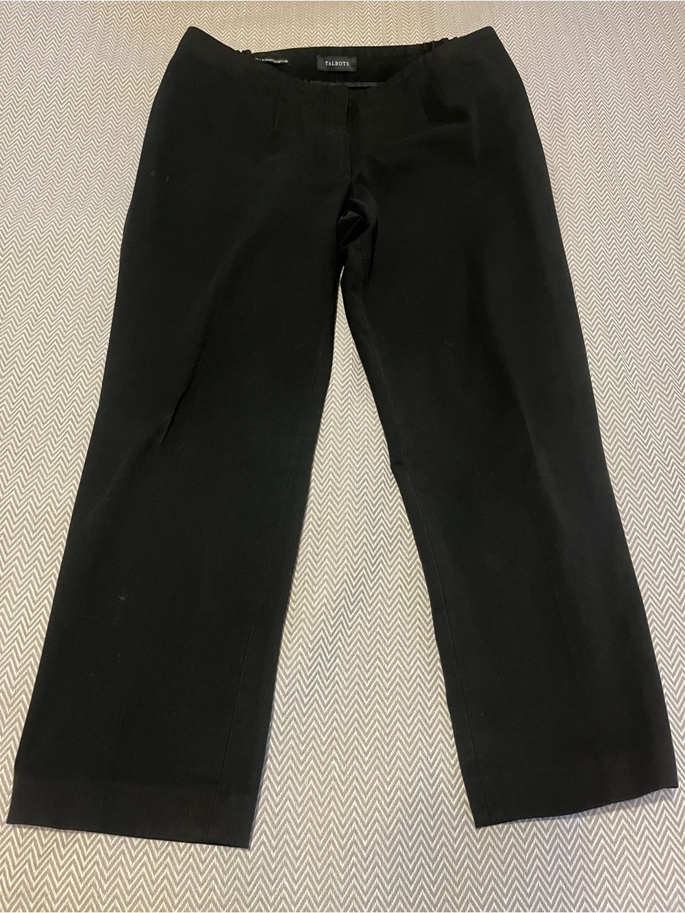 Talbots Bi-Stretch Black Straight-Leg Dress Pants. Partial elastic waist. 16W.